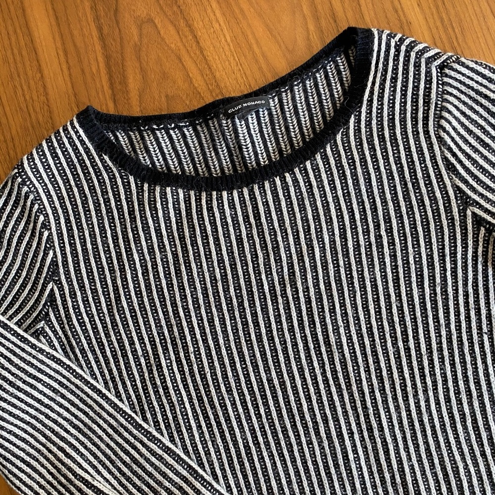 B&W Striped Club Monaco Sweater